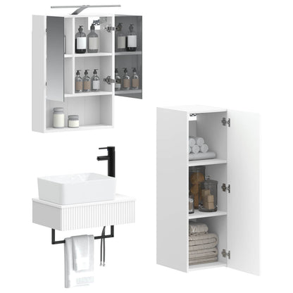 vidaXL Bathroom Cabinet Set 4 pcs White 50 x 14.5 x 70 cm
