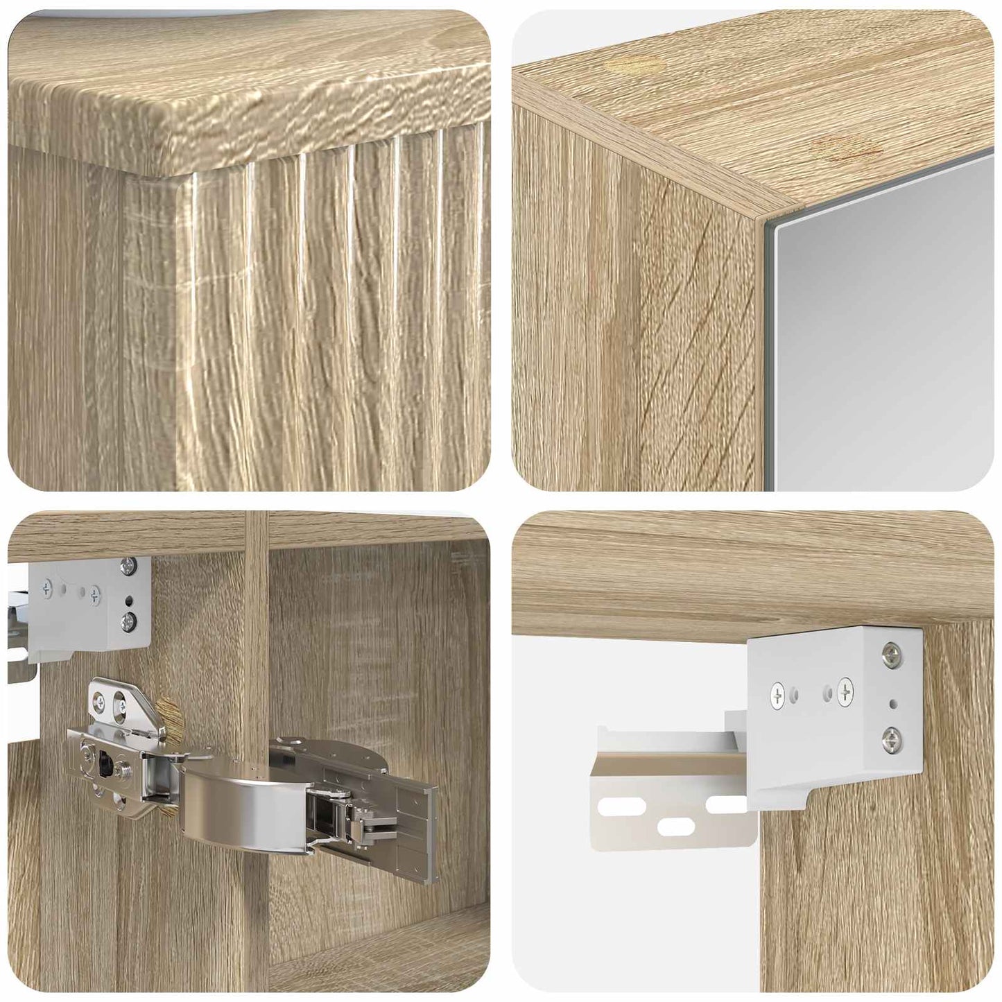 vidaXL Bathroom Cabinet Set 4 pcs Sonoma Oak 50 x 14.5 x 70 cm