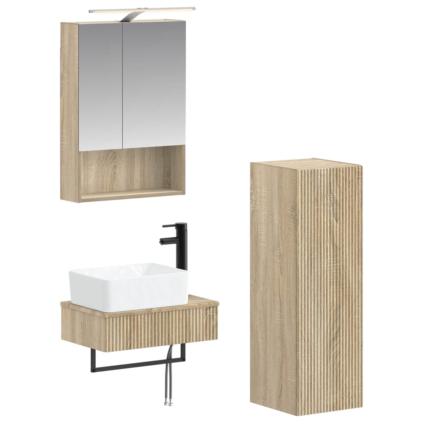 vidaXL Bathroom Cabinet Set 4 pcs Sonoma Oak 50 x 14.5 x 70 cm