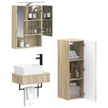 vidaXL Bathroom Cabinet Set 4 pcs Sonoma Oak 50 x 14.5 x 70 cm