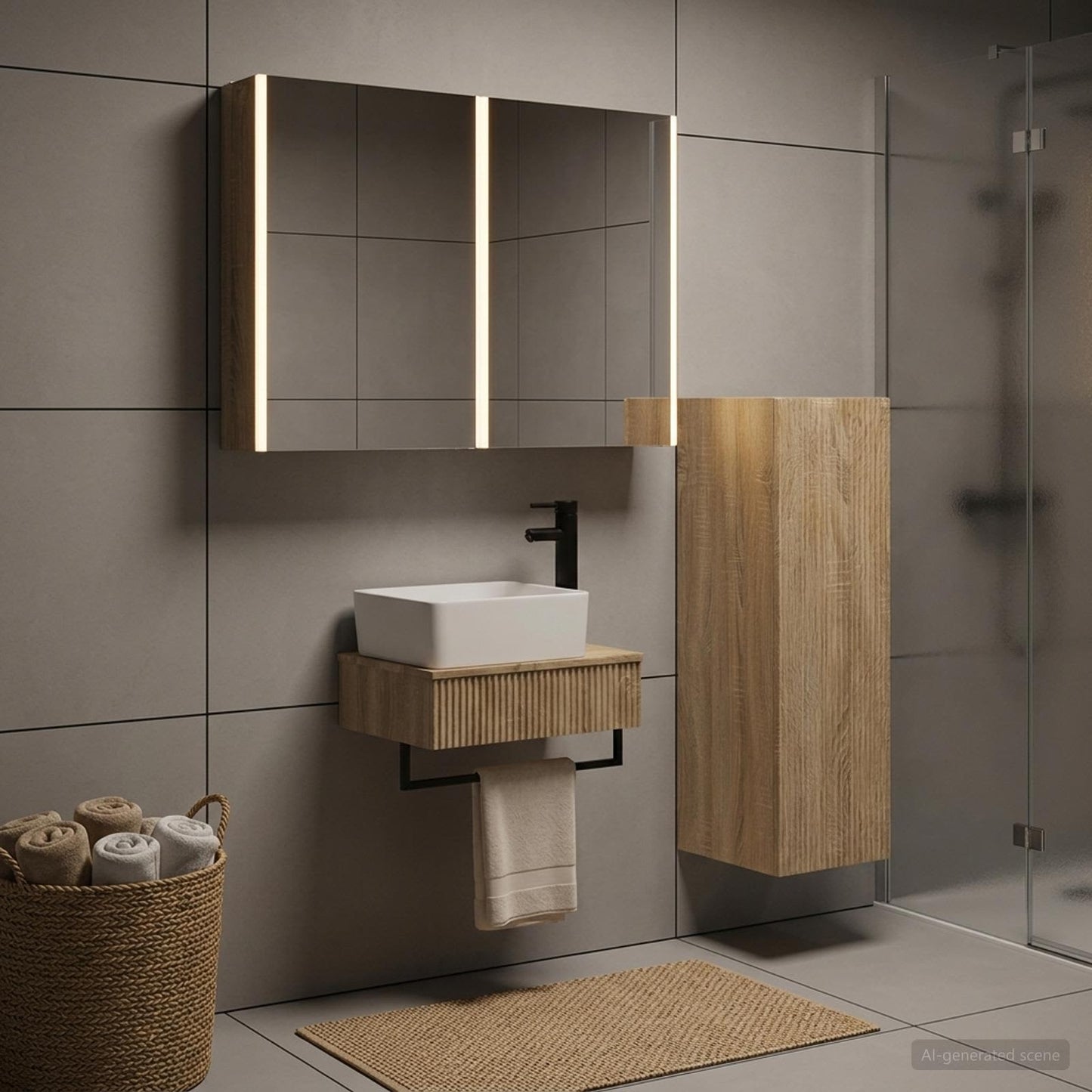 vidaXL Bathroom Furniture Set 4 pcs Sonoma Oak