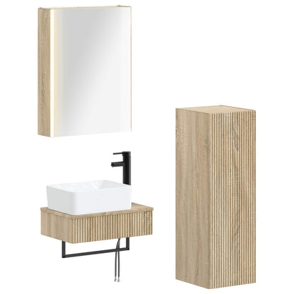 vidaXL Bathroom Furniture Set 4 pcs Sonoma Oak