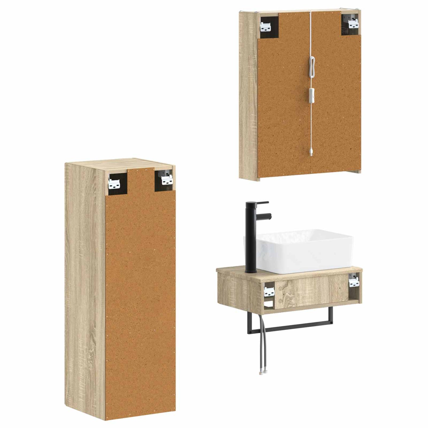 vidaXL Bathroom Furniture Set 4 pcs Sonoma Oak
