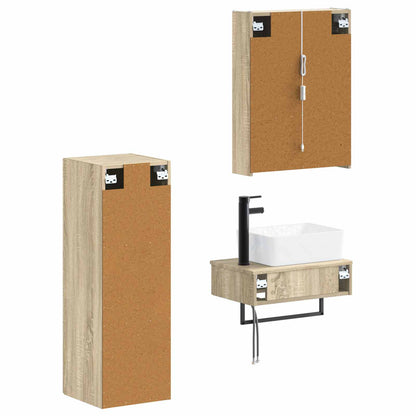 vidaXL Bathroom Furniture Set 4 pcs Sonoma Oak
