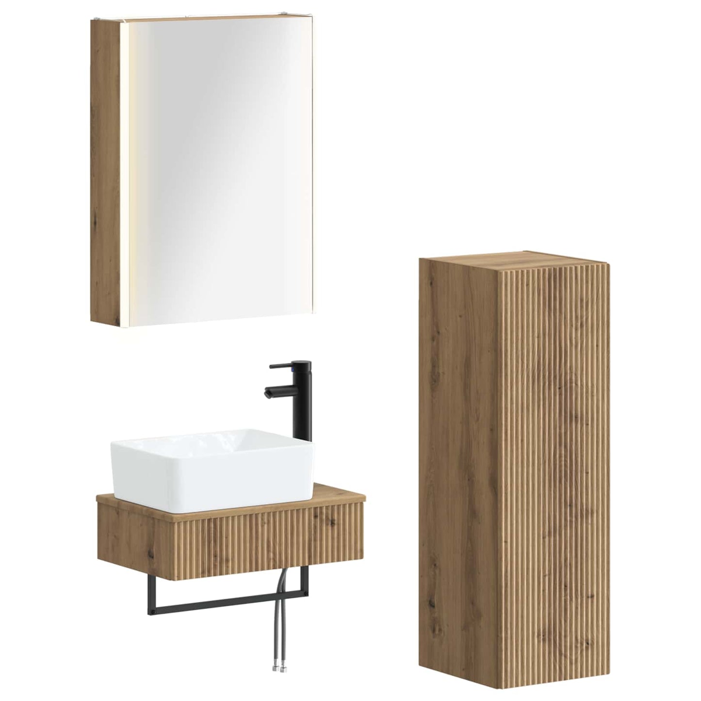 vidaXL Bathroom Furniture Set 4 pcs Artisan Oak