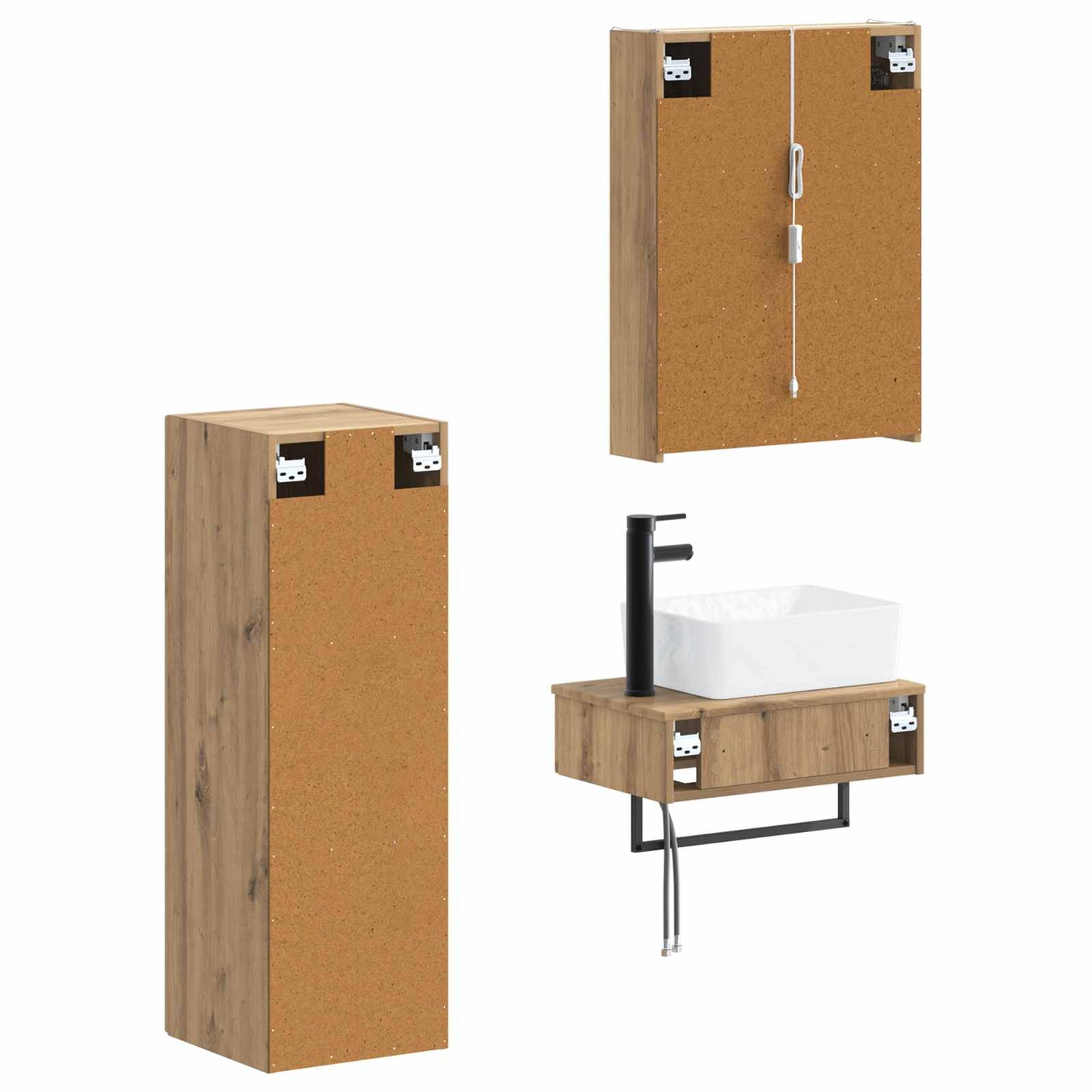 vidaXL Bathroom Furniture Set 4 pcs Artisan Oak