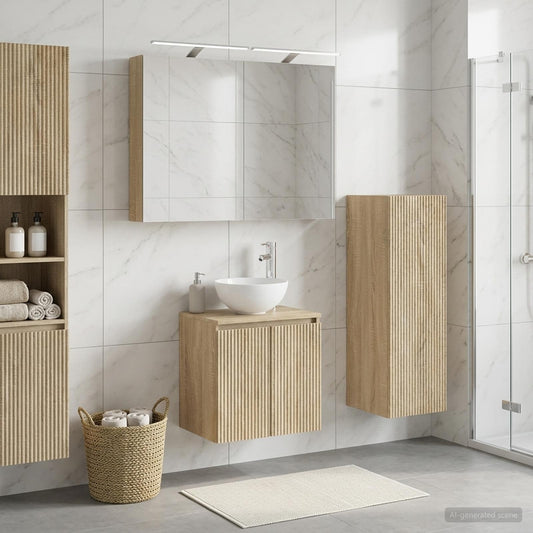 vidaXL Bathroom Furniture Set 4 pcs Sonoma Oak