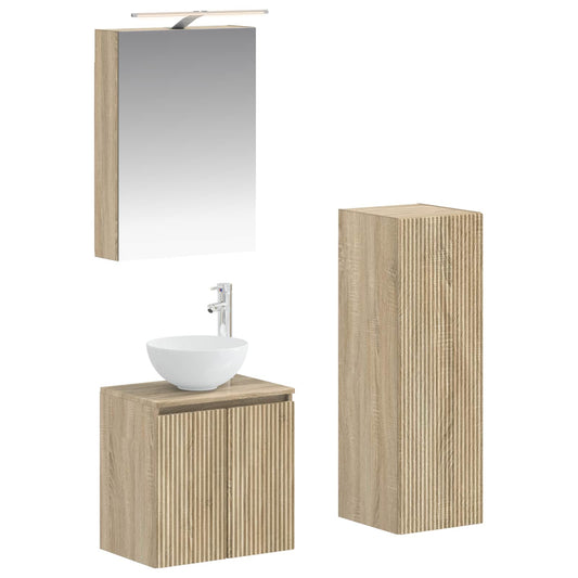 vidaXL Bathroom Furniture Set 4 pcs Sonoma Oak