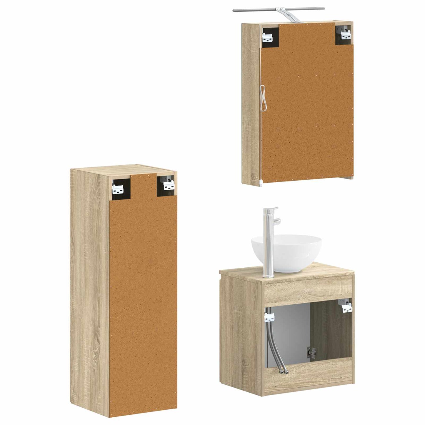 vidaXL Bathroom Furniture Set 4 pcs Sonoma Oak