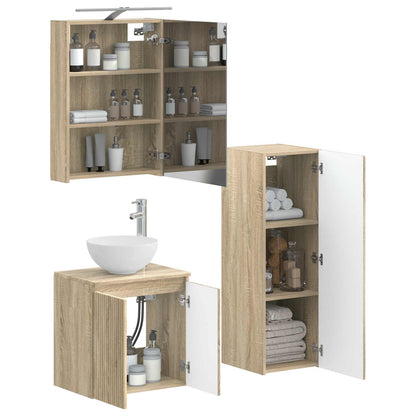 vidaXL Bathroom Furniture Set 4 pcs Sonoma Oak