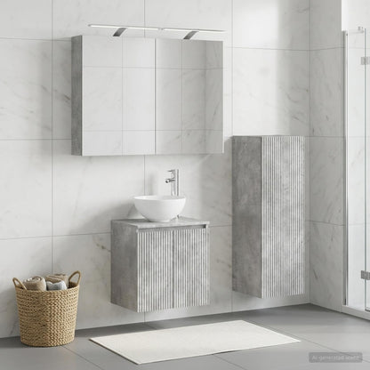 vidaXL Bathroom Furniture Set 4 pcs Concrete Grey