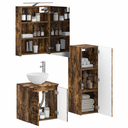 vidaXL Bathroom Furniture Set 4 pcs Smoked Oak
