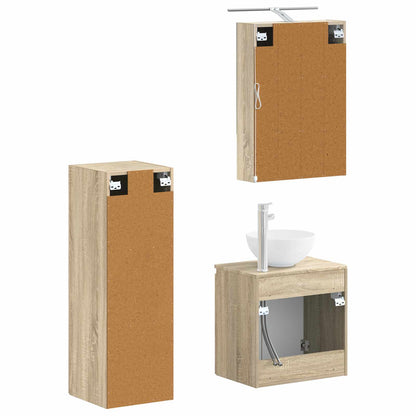 vidaXL Bathroom Furniture Set 4 pcs Sonoma Oak