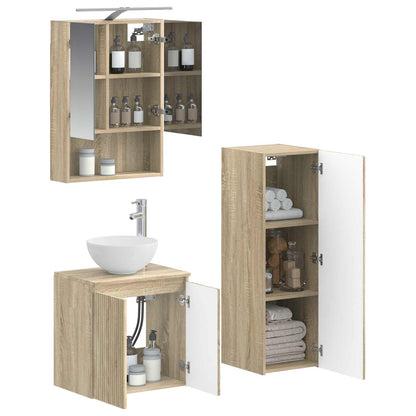 vidaXL Bathroom Furniture Set 4 pcs Sonoma Oak
