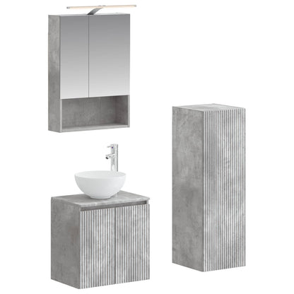 vidaXL Bathroom Furniture Set 4 pcs Concrete Grey
