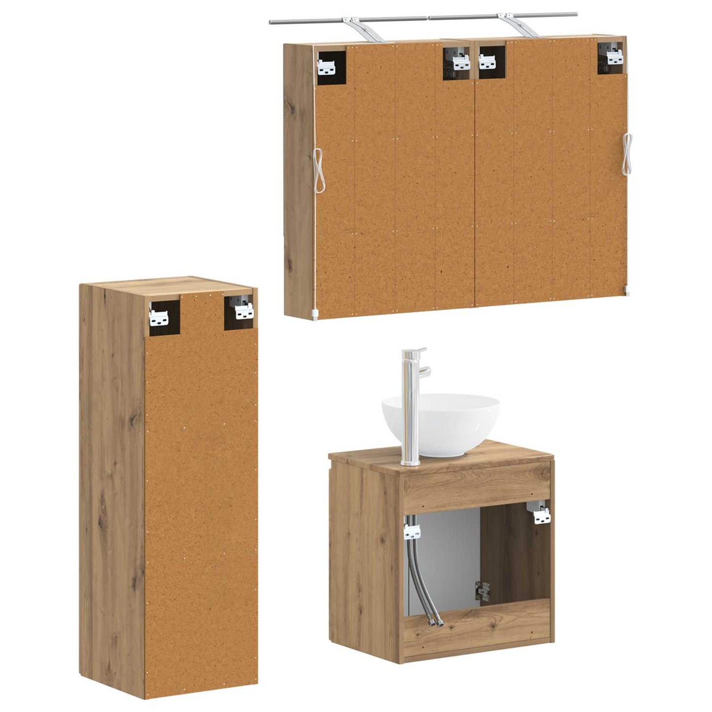 vidaXL Bathroom Furniture Set 4 pcs Artisan Oak