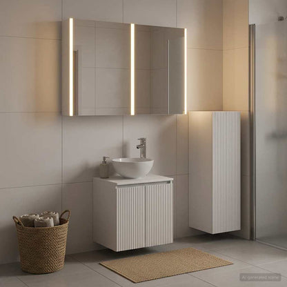 vidaXL Bathroom Furniture Set 4 pcs White Engineered Wood and Glass