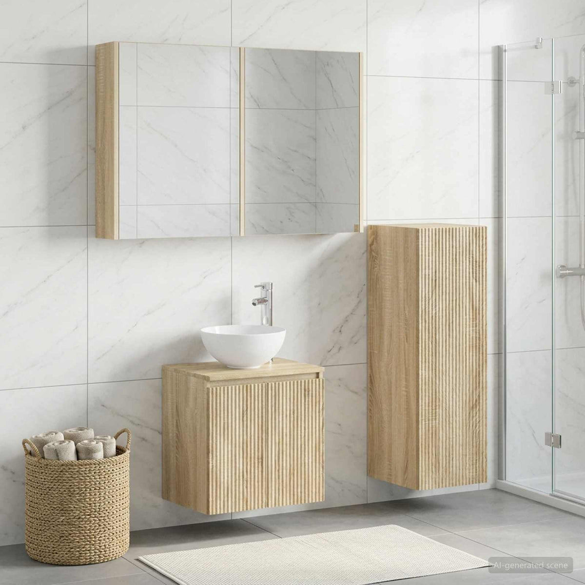 vidaXL Bathroom Furniture Set 4 pcs Sonoma Oak