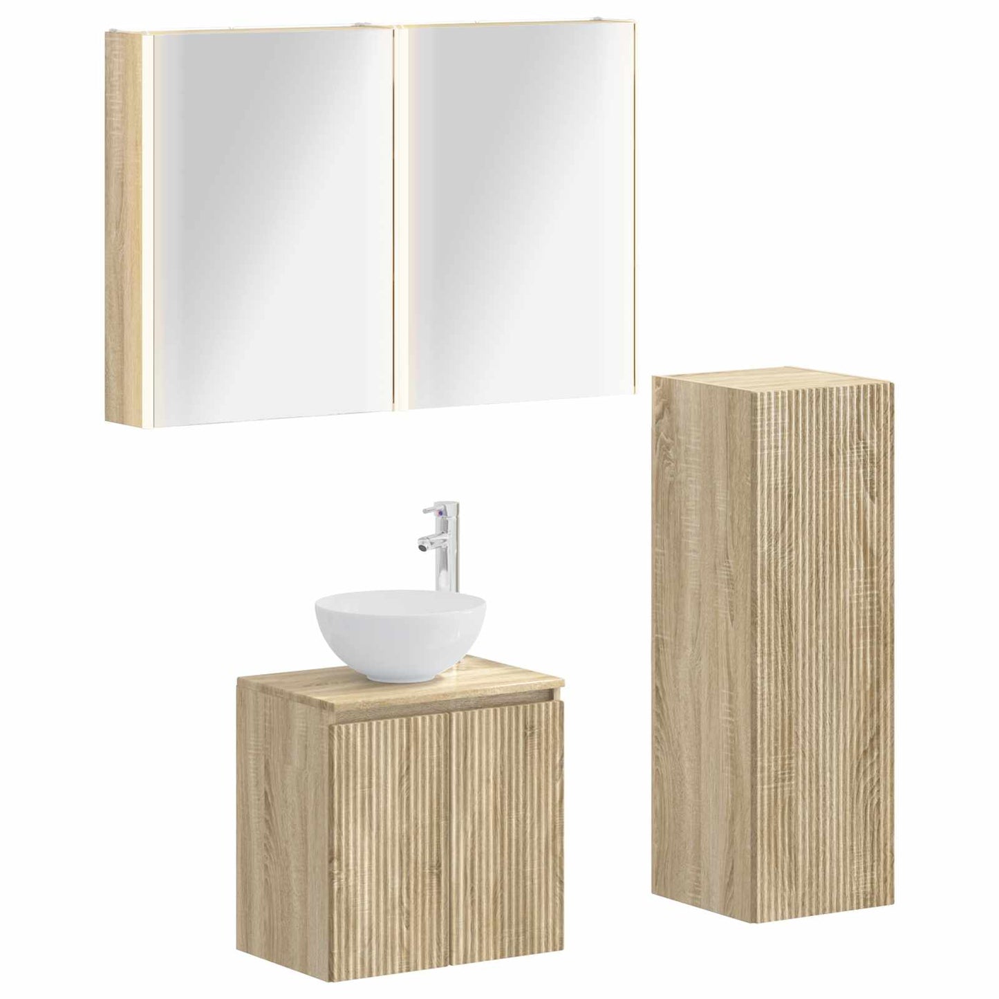 vidaXL Bathroom Furniture Set 4 pcs Sonoma Oak