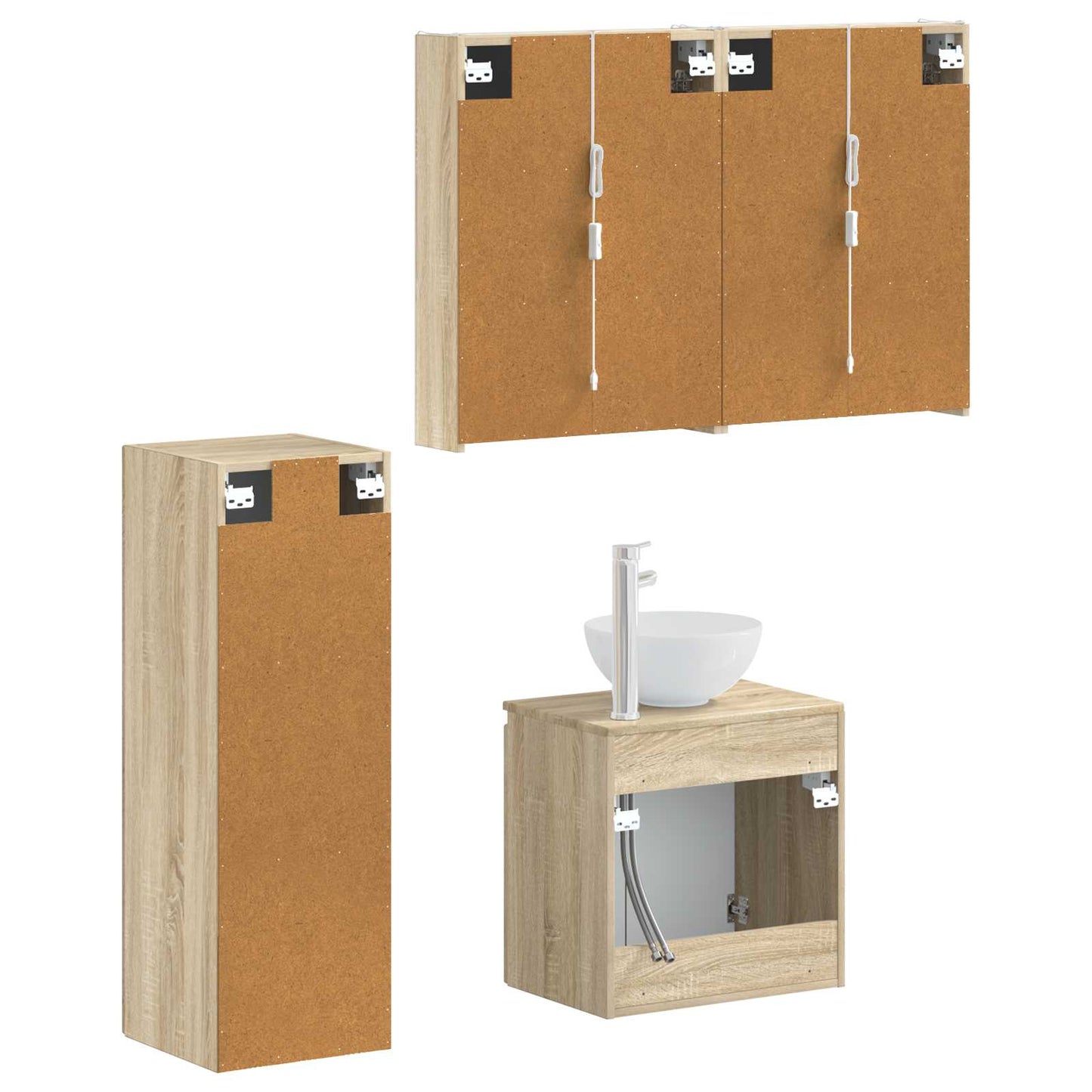 vidaXL Bathroom Furniture Set 4 pcs Sonoma Oak