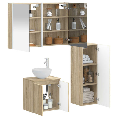 vidaXL Bathroom Furniture Set 4 pcs Sonoma Oak