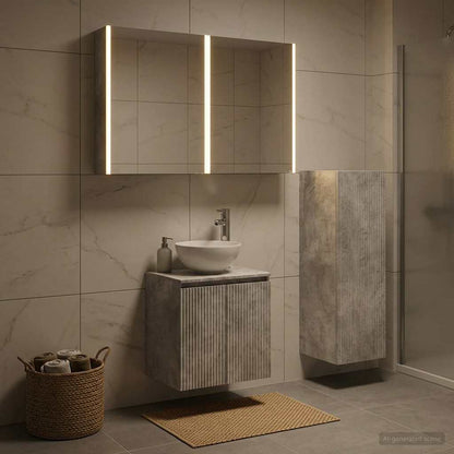 vidaXL Bathroom Furniture Set 4 pcs Concrete Grey