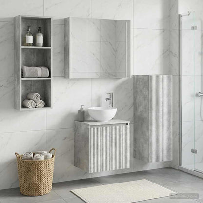 vidaXL Bathroom Furniture Set 4 pcs Concrete Grey
