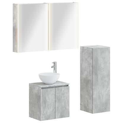 vidaXL Bathroom Furniture Set 4 pcs Concrete Grey
