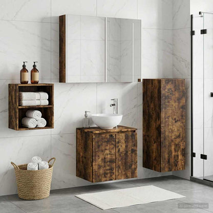 vidaXL Bathroom Furniture Set 4 pcs Smoked Oak