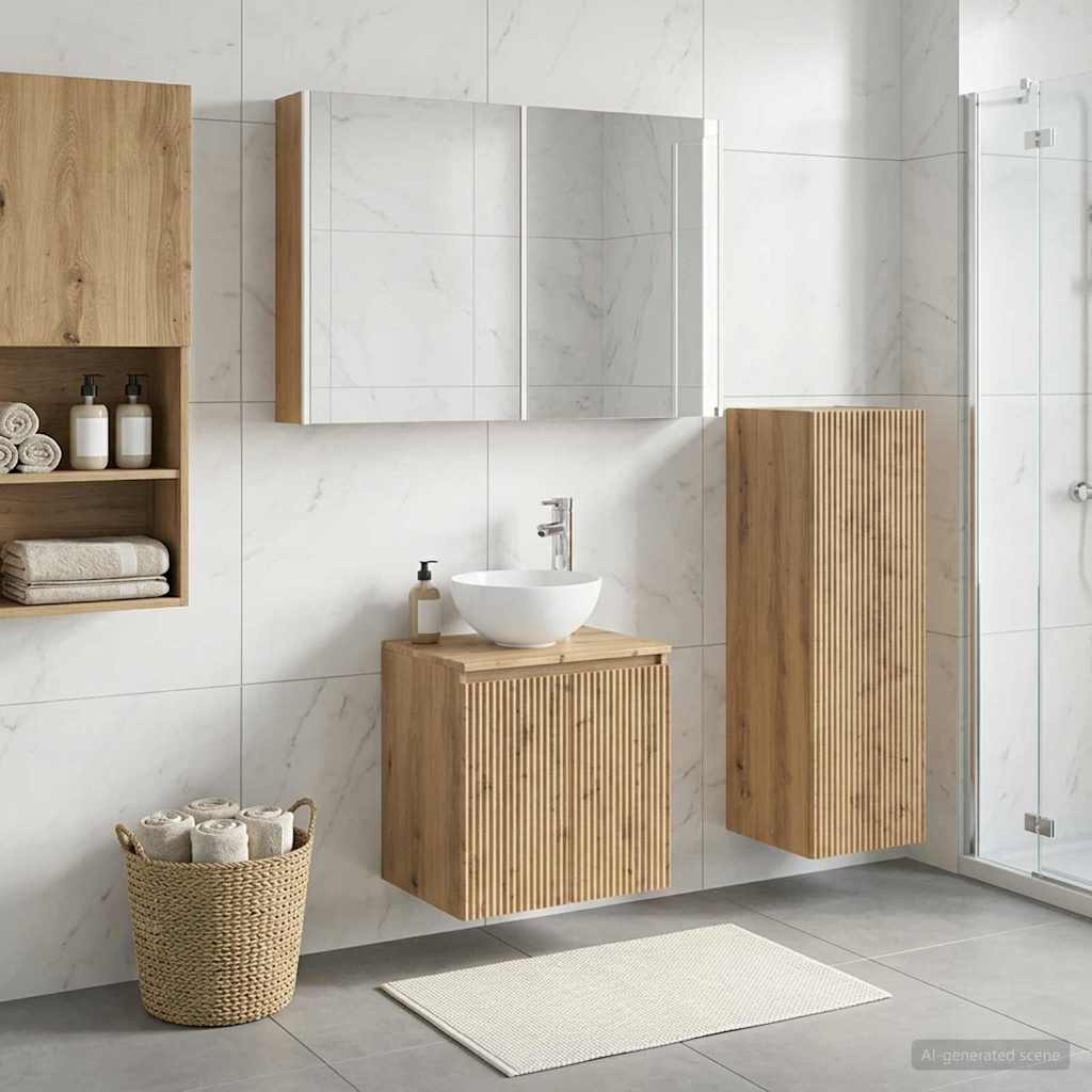 vidaXL Bathroom Furniture Set 4 pcs Artisan Oak