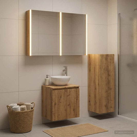 vidaXL Bathroom Furniture Set 4 pcs Artisan Oak
