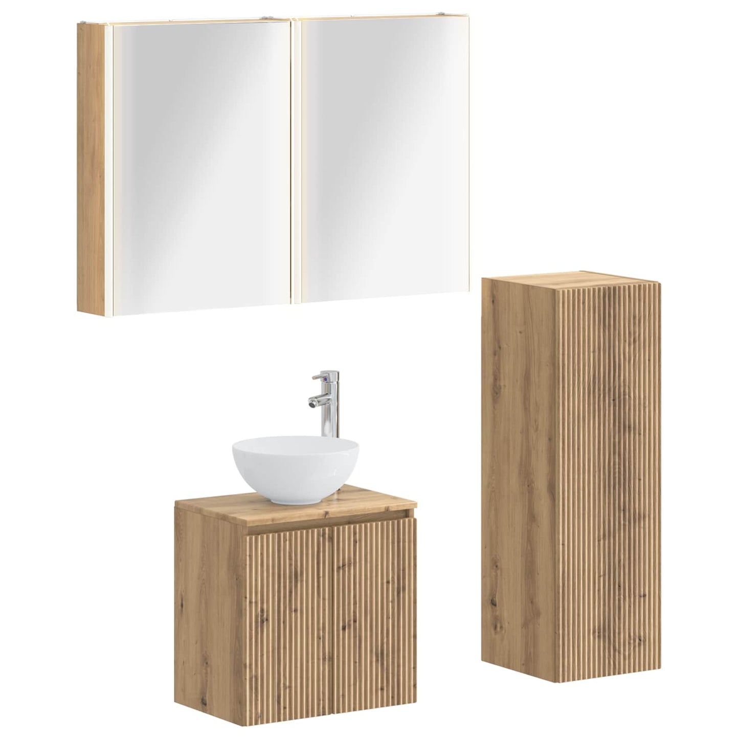 vidaXL Bathroom Furniture Set 4 pcs Artisan Oak