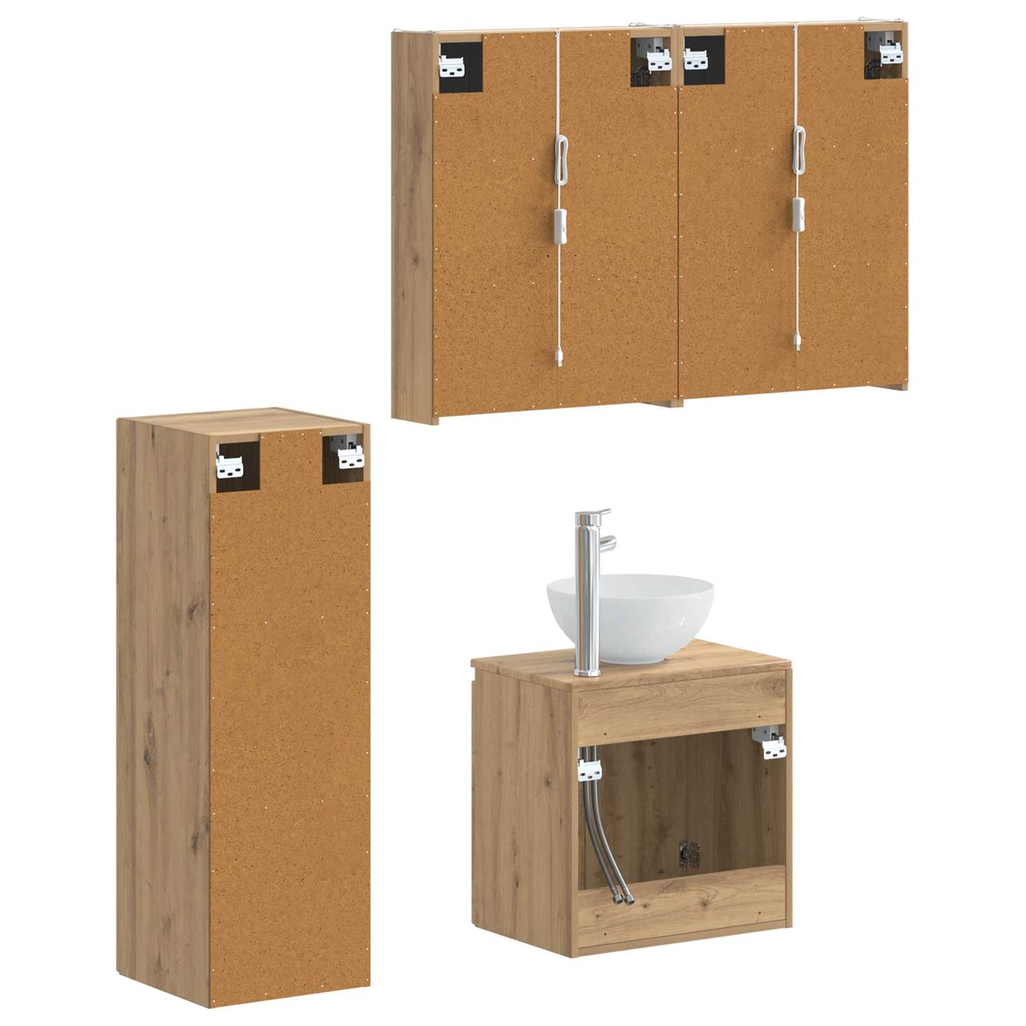 vidaXL Bathroom Furniture Set 4 pcs Artisan Oak