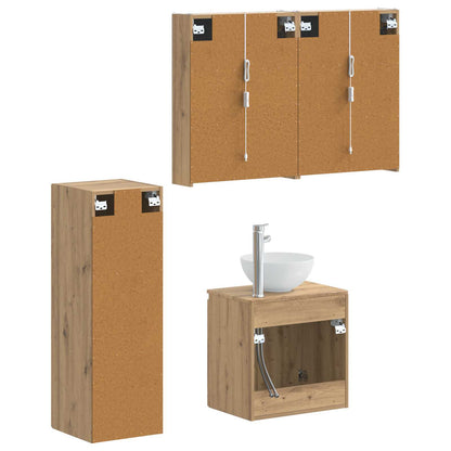 vidaXL Bathroom Furniture Set 4 pcs Artisan Oak