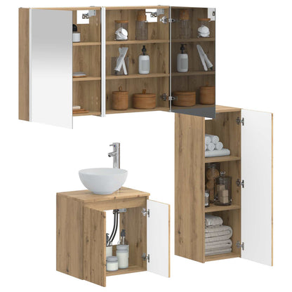 vidaXL Bathroom Furniture Set 4 pcs Artisan Oak