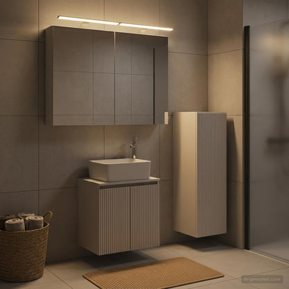 vidaXL Bathroom Furniture Set 4 pcs White Engineered Wood and Glass