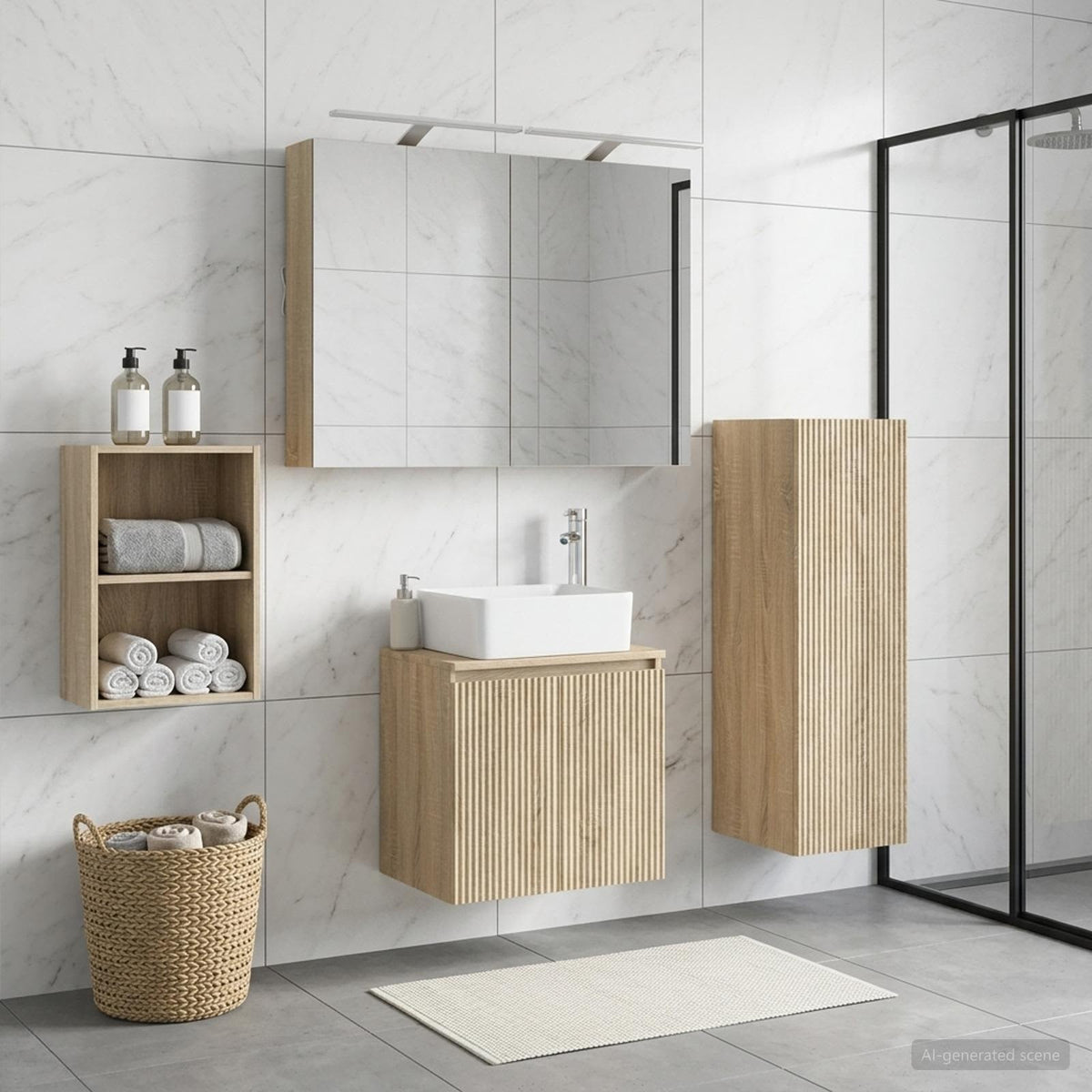 vidaXL Bathroom Furniture Set 4 pcs Sonoma Oak