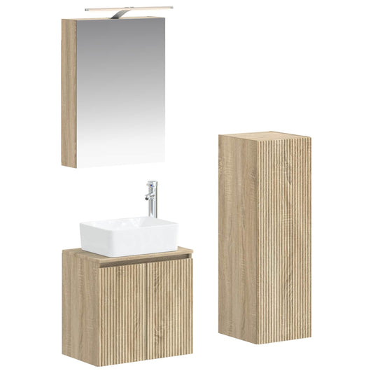 vidaXL Bathroom Furniture Set 4 pcs Sonoma Oak