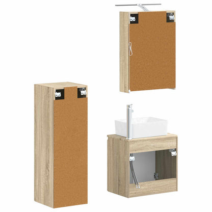 vidaXL Bathroom Furniture Set 4 pcs Sonoma Oak