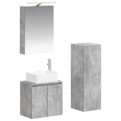 vidaXL Bathroom Furniture Set 4 pcs Concrete Grey