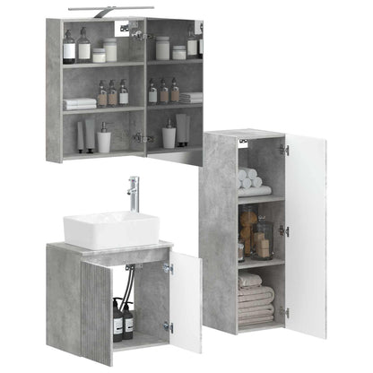 vidaXL Bathroom Furniture Set 4 pcs Concrete Grey