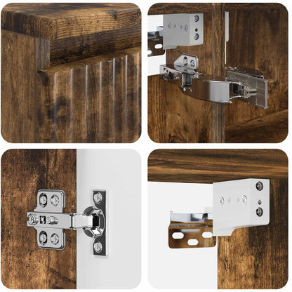 vidaXL Bathroom Furniture Set 4 pcs Smoked Oak