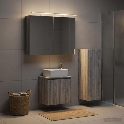 vidaXL Bathroom Furniture Set 4 pcs Grey Sonoma