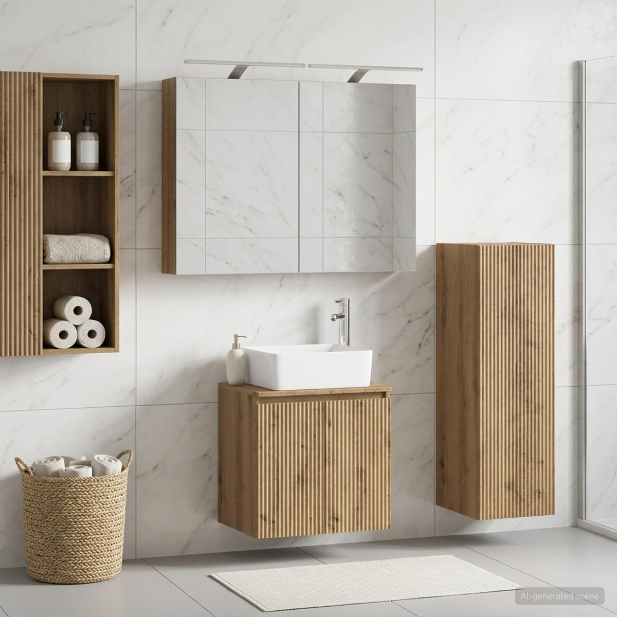 vidaXL Bathroom Furniture Set 4 pcs Artisan Oak