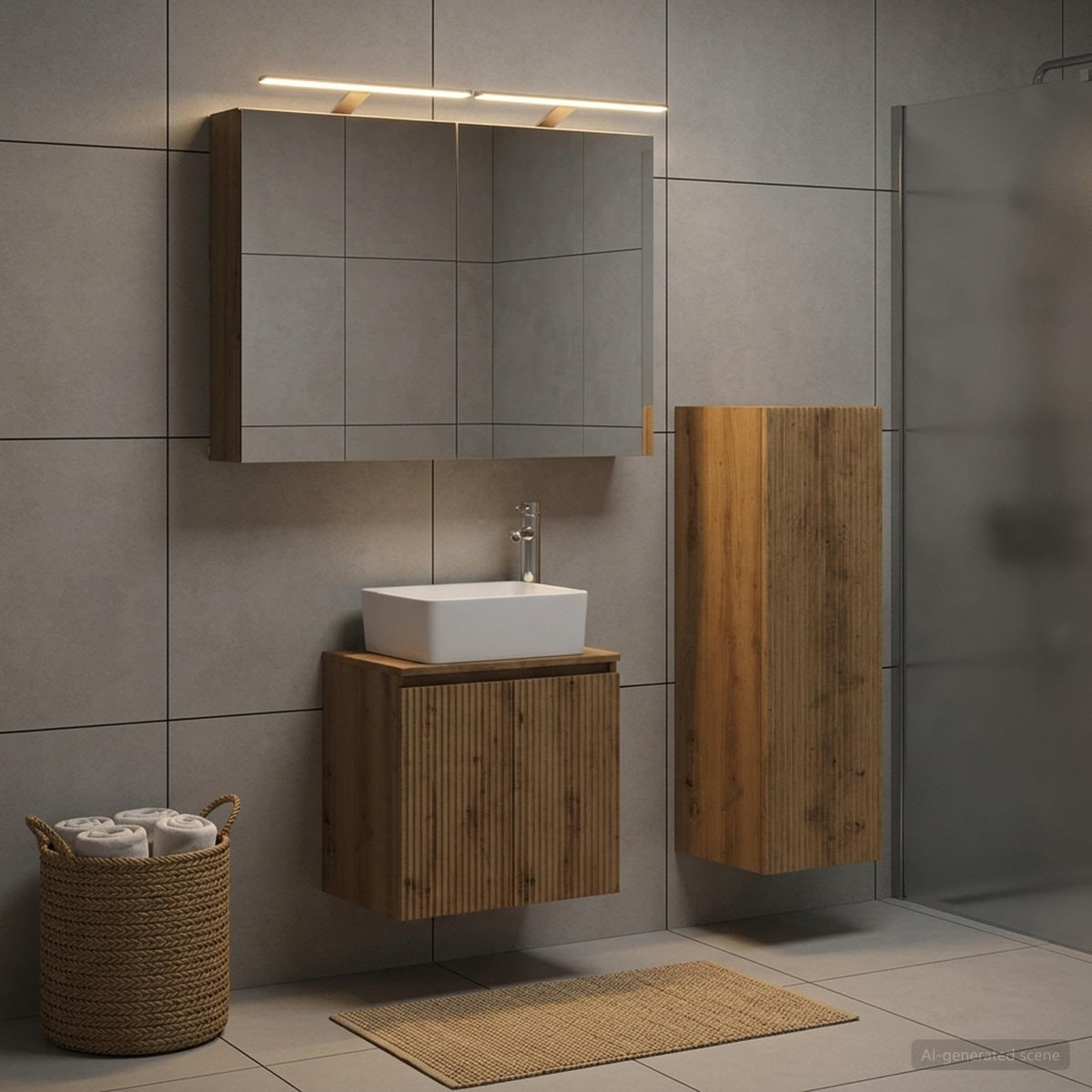 vidaXL Bathroom Furniture Set 4 pcs Artisan Oak