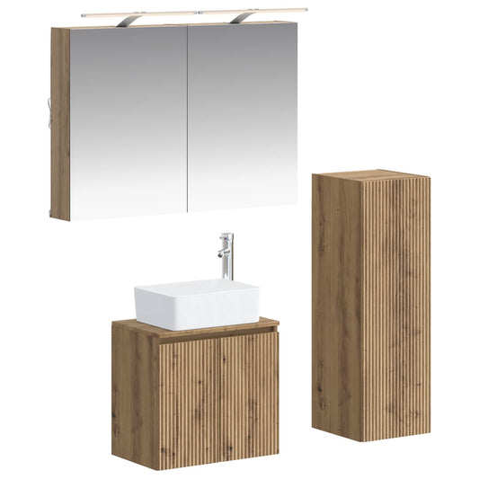 vidaXL Bathroom Furniture Set 4 pcs Artisan Oak