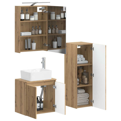 vidaXL Bathroom Furniture Set 4 pcs Artisan Oak