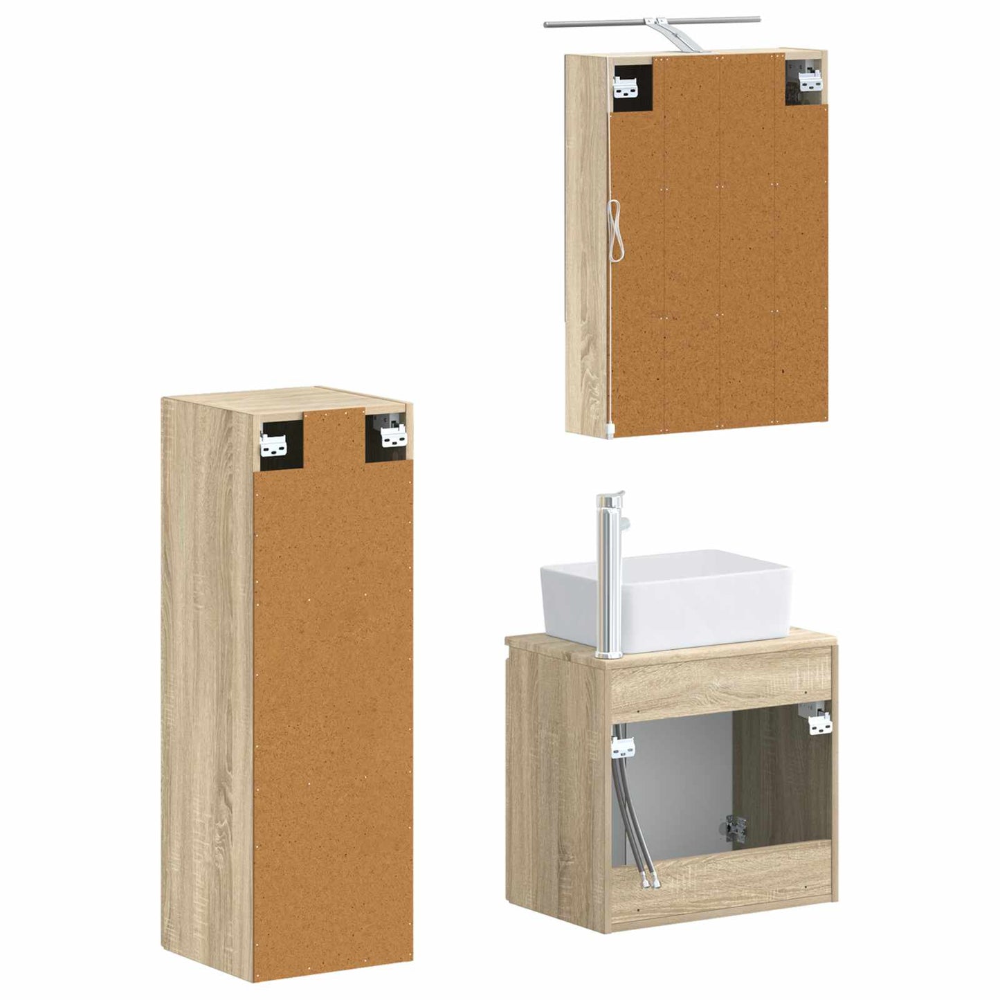 vidaXL Bathroom Furniture Set 4 pcs Sonoma Oak