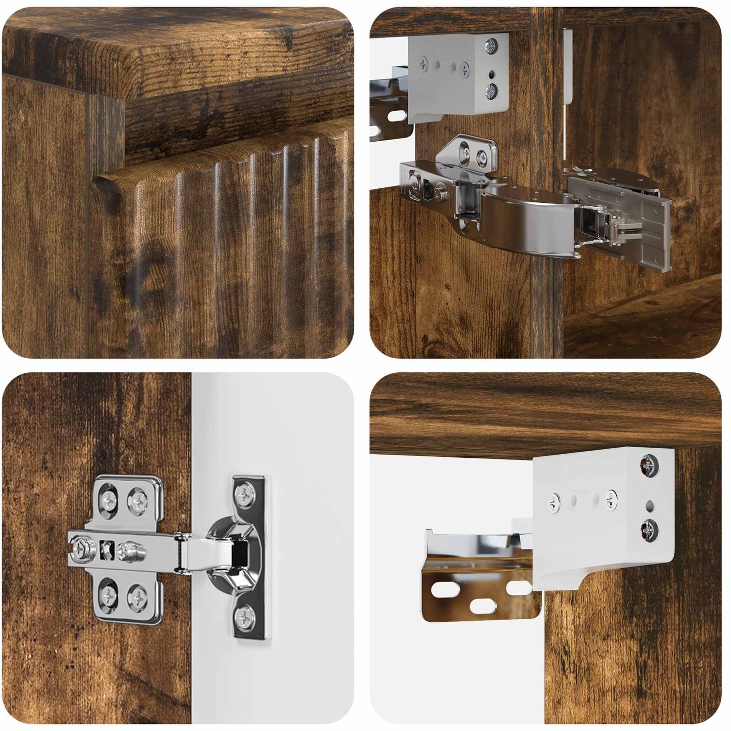vidaXL Bathroom Furniture Set 4 pcs Smoked Oak
