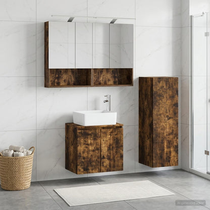 vidaXL Bathroom Furniture Set 4 pcs Smoked Oak